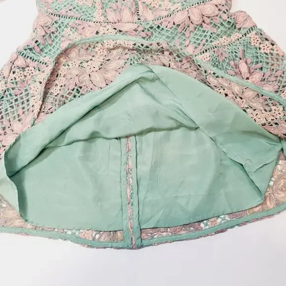 Lovers and Friends Midvale Mini Dress in Green & Pink Large